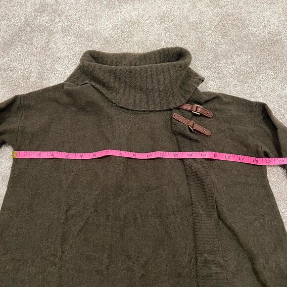 Ellen Tracy Women's 100% Extra Fine Merino Wool Sweater Leather Detail‎ M - Picture 9 of 12